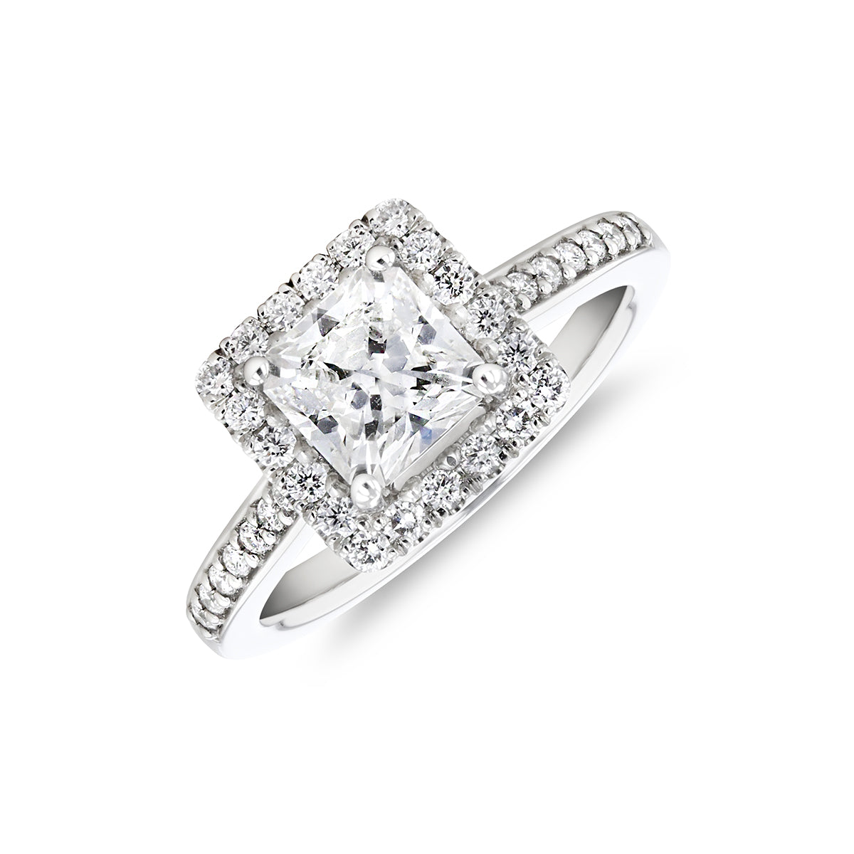 Princess Cut Diamond Halo Pre-Loved Platinum – Browns