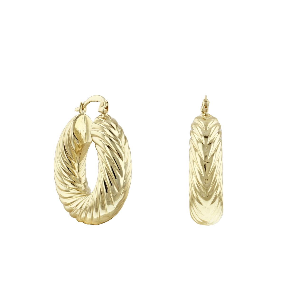 Twist Creole Hoop Earrings 9K Yellow Gold – Browns Family Jewellers