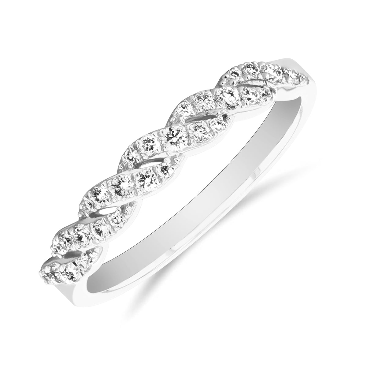 Everyday Diamonds Plaited Dress Ring | 9K White Gold Browns Family Jewellers Everyday Diamonds Plaited Dress Ring | 9K White Gold Browns Family Jewellers