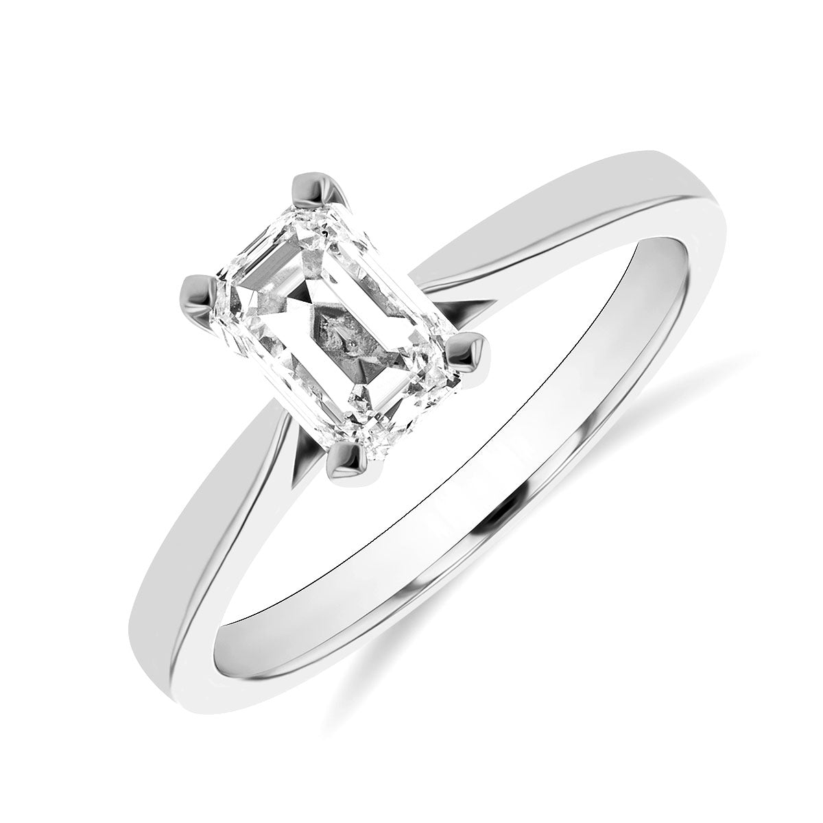 Eleanora Emerald Cut Diamond Solitaire Engagement Ring E