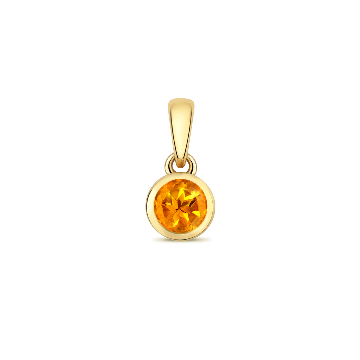 Personalised Birthstone Rubover Pendant | 9K Yellow Gold