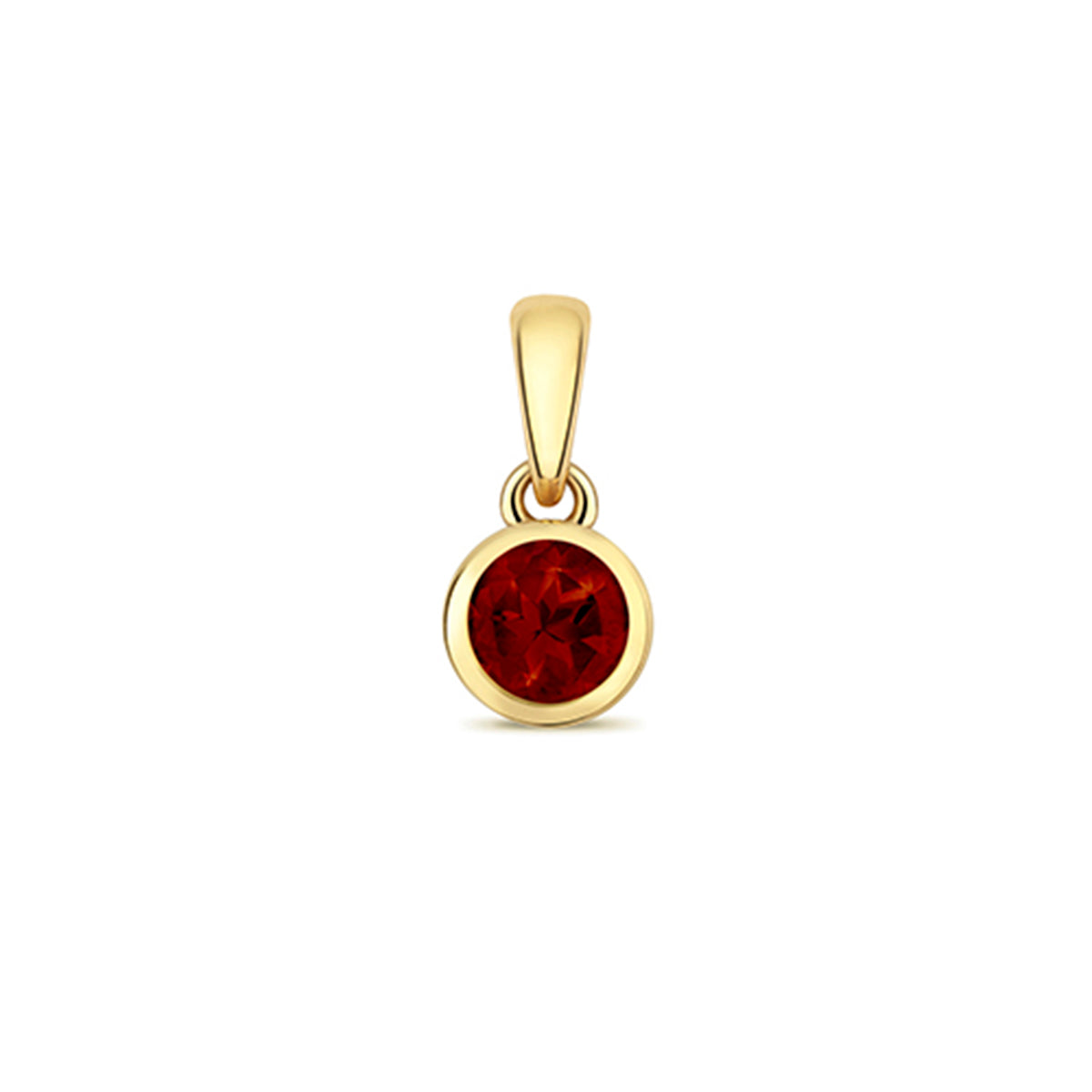 Personalised Birthstone Rubover Pendant | 9K Yellow Gold