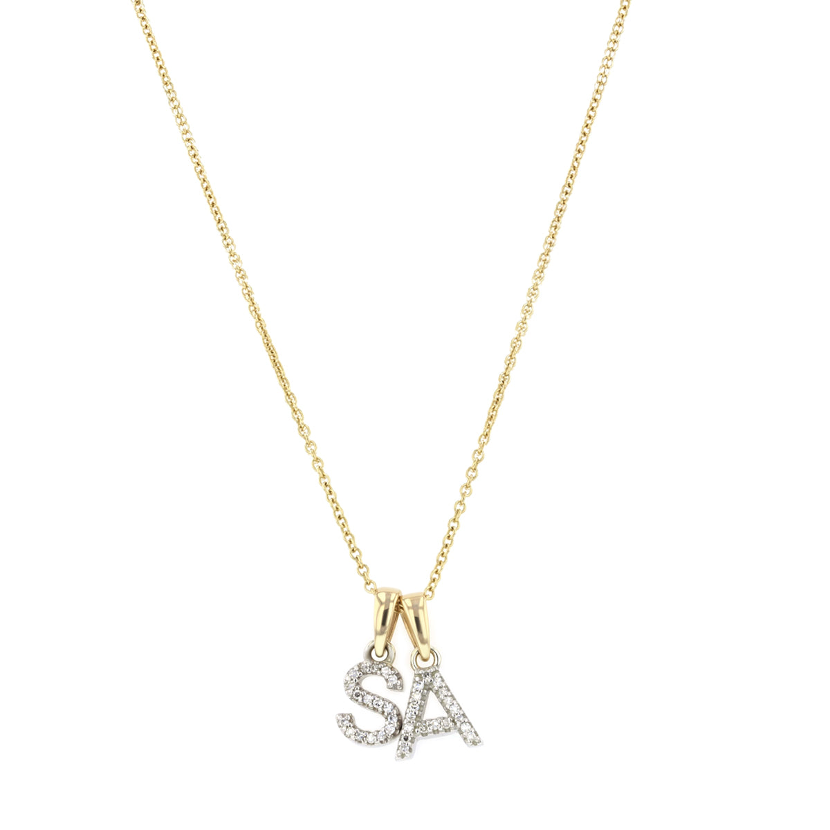 Everyday Diamonds Collection Double Diamond Letter Necklace 9K