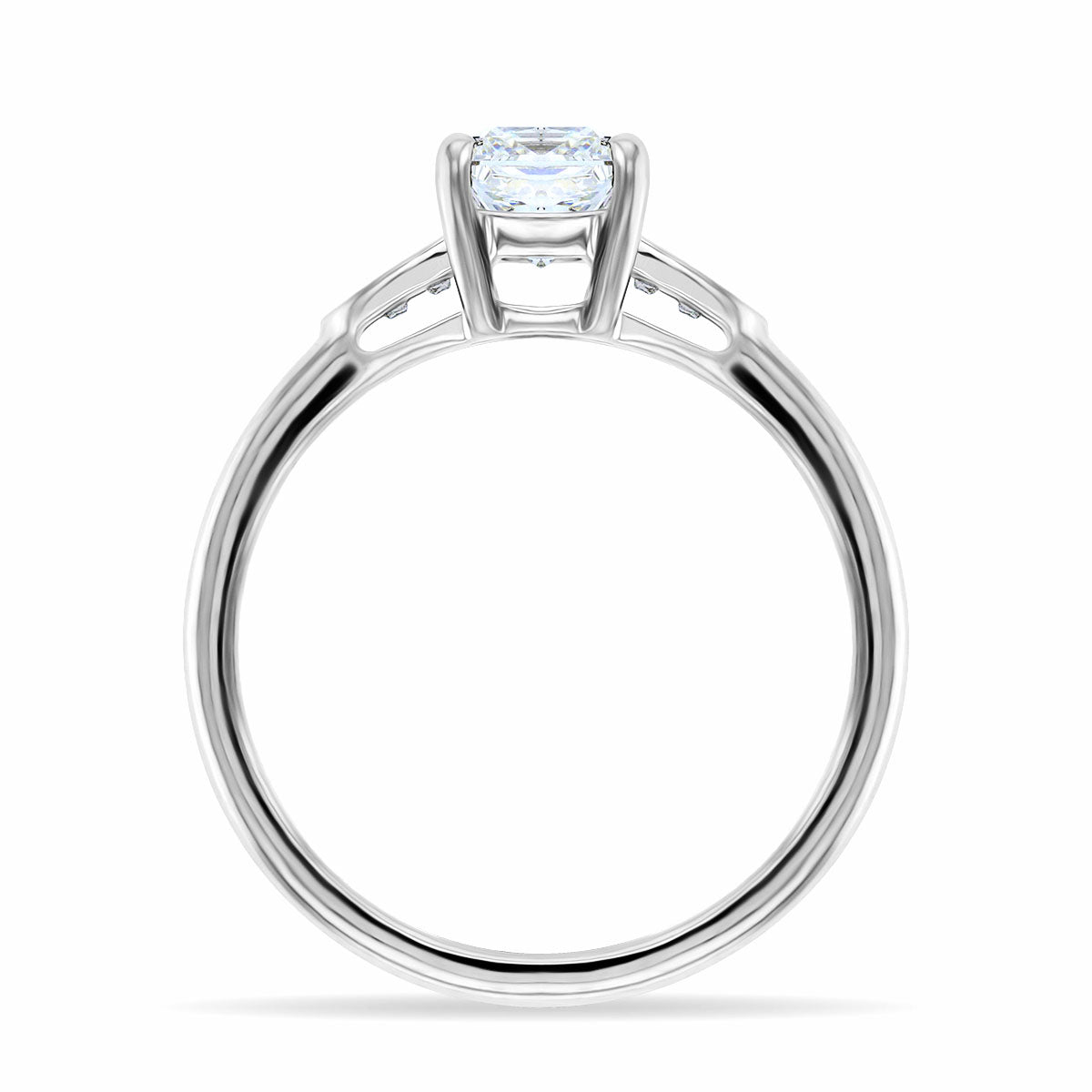 0.97ct Serena Princess Cut Diamond Engagement Ring with Channel Set Shoulders | 18K White Gold