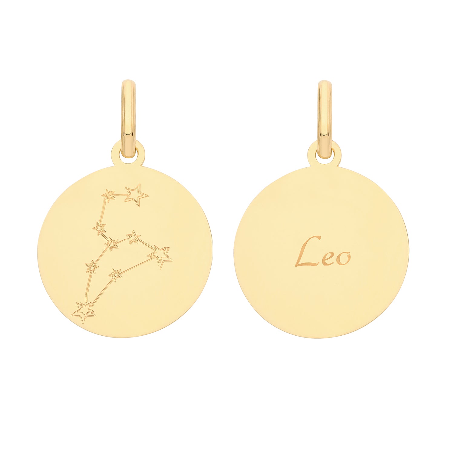 Soleil Collection Star Sign Disc Pendant | 9K Yellow Gold