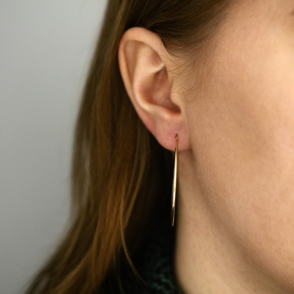 Soleil Collection 40mm Plain Flexible Hoop Earrings 9K Solid Yellow Gold