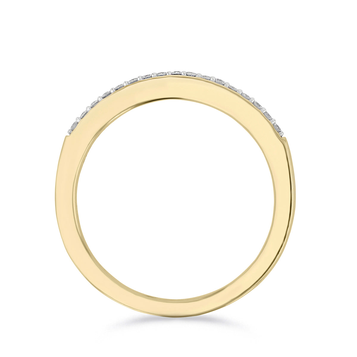 1.5mm 9ct White Gold Court 0.10ct Round Diamonds Wedding Ring - 9ct 1.5mm 9ct White Gold Court 0.10ct Round Diamonds Wedding Ring - 9ct