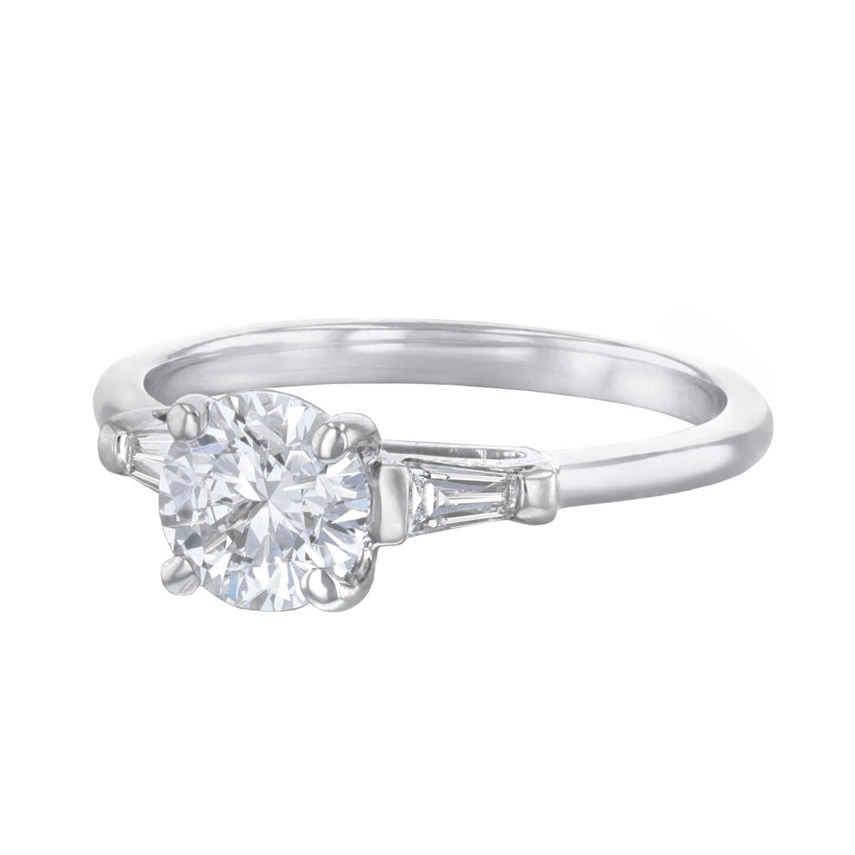 0.35ct Athena Three Stone Round Brilliant Cut Diamond Solitaire Engagement Ring | Platinum