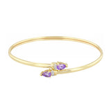 Amethyst and Diamond Twist Fit Bangle | Pre-Loved | 9K Yellow Gold
