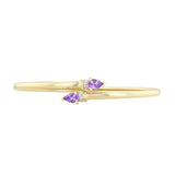 Amethyst and Diamond Twist Fit Bangle | Pre-Loved | 9K Yellow Gold