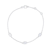 Everyday Diamonds 0.87ct Emerald Cut Lab-Grown Diamond Station Bracelet | 9K White Gold