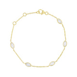 Everyday Diamonds 1.00ct Marquise Cut Lab-Grown Diamond Station Braceelt | 9K Yellow Gold