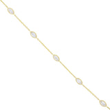 Everyday Diamonds 1.00ct Marquise Cut Lab-Grown Diamond Station Braceelt | 9K Yellow Gold