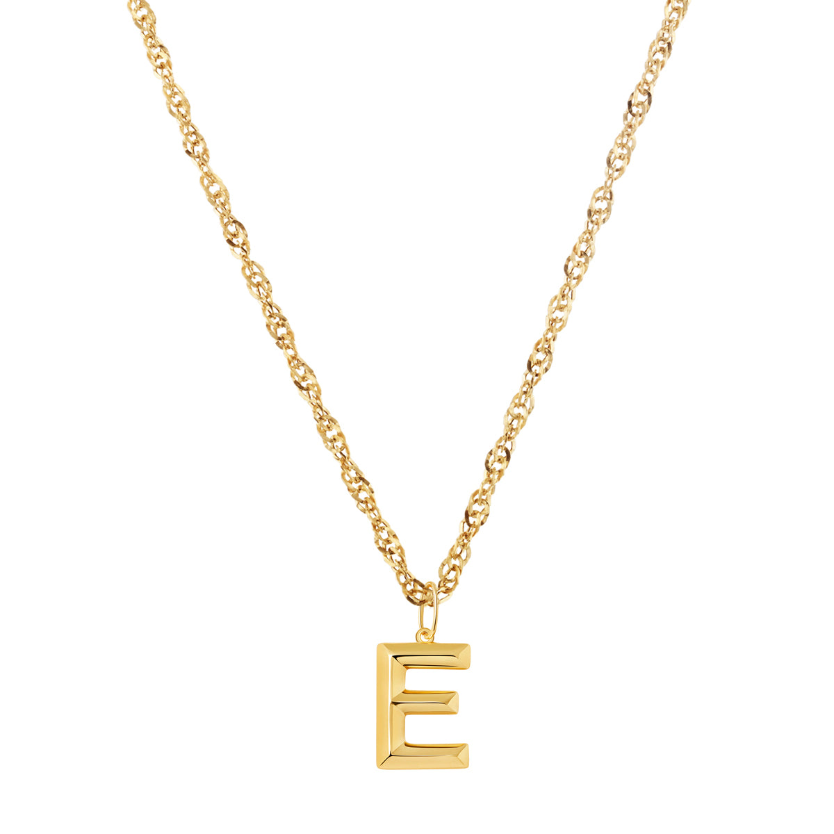 Soleil Collection 18" Large Letter Singapore Necklace | 9K Yellow Gold