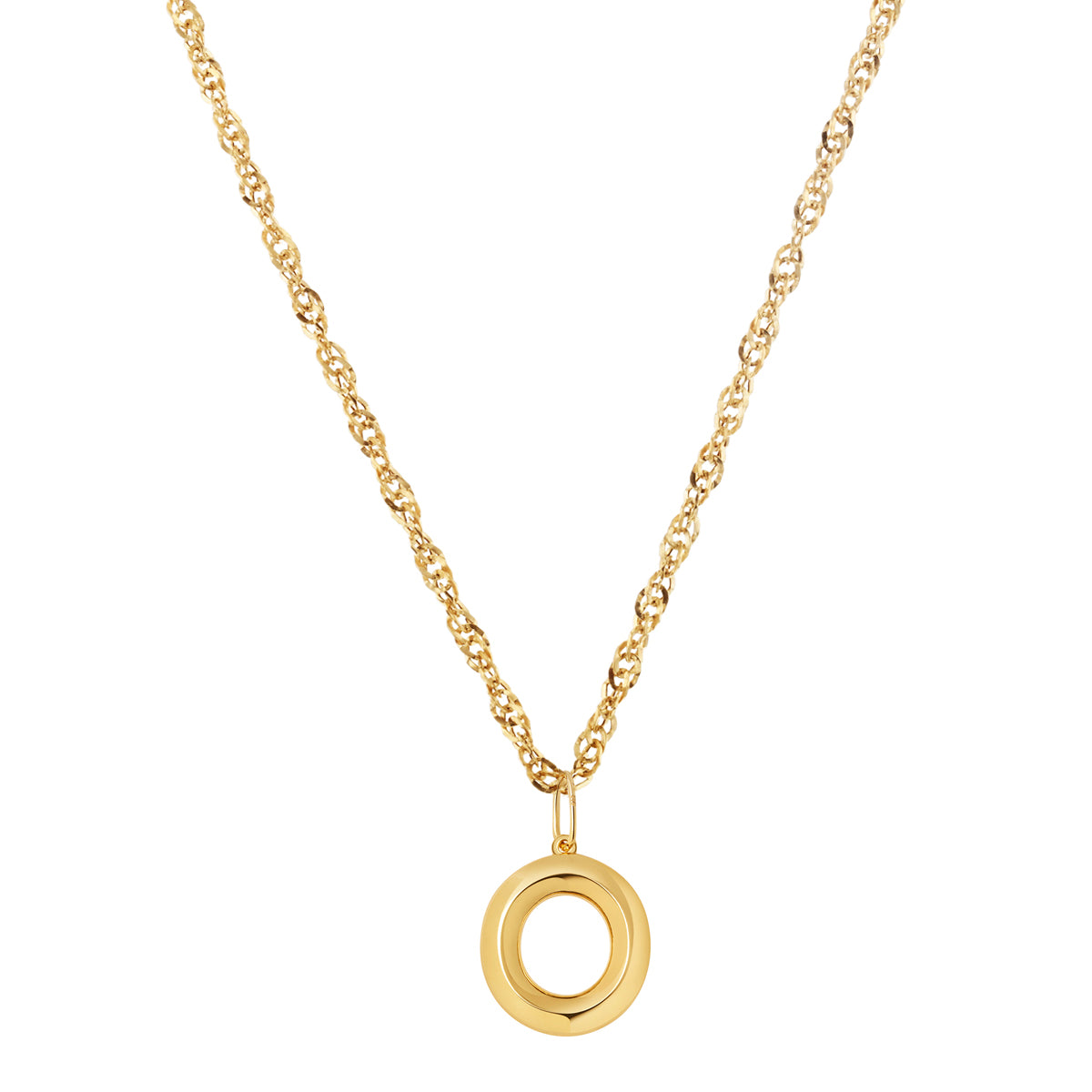 Soleil Collection 18" Large Letter Singapore Necklace | 9K Yellow Gold