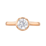 1.00ct Cleo Bezel Set Round Brilliant Cut Diamond Solitaire Engagement Ring | 18ct Rose Gold