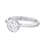 1.00ct Cleo Bezel Set Round Brilliant Cut Diamond Solitaire Engagement Ring | 18ct White Gold