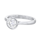 1.00ct Cleo Bezel Set Round Brilliant Cut Diamond Solitaire Engagement Ring | 18ct White Gold