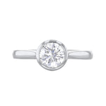 1.00ct Cleo Bezel Set Round Brilliant Cut Diamond Solitaire Engagement Ring | 18ct White Gold