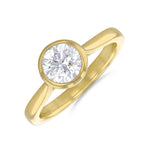 0.35ct Cleo Bezel Set Round Brilliant Cut Diamond Solitaire Engagement Ring | 18ct Yellow Gold