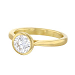 2.00ct Cleo Bezel Set Round Brilliant Cut Diamond Solitaire Engagement Ring | 18ct Yellow Gold