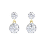 Everyday Diamonds Georgian 4.02ct Round Lab-Grown Diamond Drop Earrings | 9K Yellow Gold