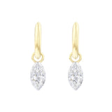 Everyday Diamonds 0.90ct Marquise Bezel Set Hoop Earrings | 14K Yellow Gold