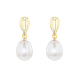 Pearlessence Collection Freswater Pearl Drop Earrings | 9K Yellow Gold