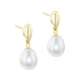 Pearlessence Collection Freswater Pearl Drop Earrings | 9K Yellow Gold