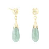 Jade Ornate Drop Earrings | Pre-Loved | 14K Yellow Gold