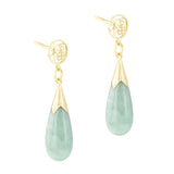 Jade Ornate Drop Earrings | Pre-Loved | 14K Yellow Gold