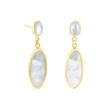 Mother Of Pearl Drop Earrings | Pre-Loved | 9K Yellow Gold