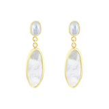 Mother Of Pearl Drop Earrings | Pre-Loved | 9K Yellow Gold