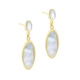 Mother Of Pearl Drop Earrings | Pre-Loved | 9K Yellow Gold