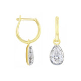 Everyday Diamonds 1.11ct Pear Cut Lab-Grown Diamond Georgian Drop Earrings | 9K Yellow Gold