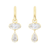 Everyday Diamonds 2.96ct Oval and Pear Cut Lab-Grown Diamond Drop Earrings | 14K Yellow Gold