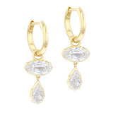 Everyday Diamonds 2.96ct Oval and Pear Cut Lab-Grown Diamond Drop Earrings | 14K Yellow Gold