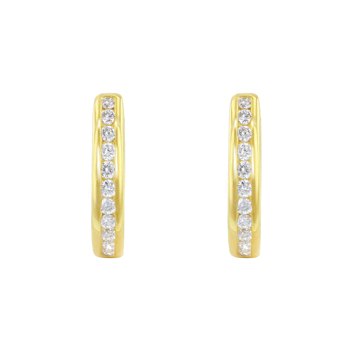 Everyday Diamonds 0.35ct Brilliant Cut Lab-Grown Diamond Channel Set Hoop Earrings | 9K Yellow Gold
