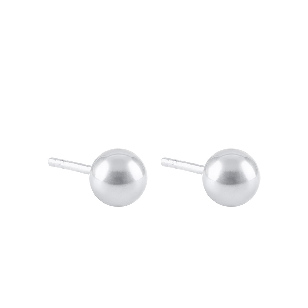 Soleil Collection 4mm Ball Stud Earrings 9K White Gold Browns Family Jewellers
