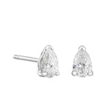 Everyday Diamonds 0.64ct Lab Grown Pear Cut Solitaire Stud Earrings | 18K White Gold