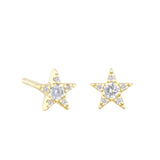 Soleil Collection 0.10ct Star Stud Earrings | 9K Yellow Gold