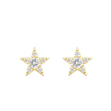 Soleil Collection 0.10ct Star Stud Earrings | 9K Yellow Gold