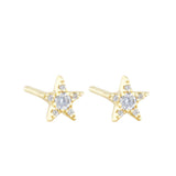 Soleil Collection 0.10ct Star Stud Earrings | 9K Yellow Gold