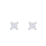 0.30ct Princess Cut Diamond Stud Earrings | Pre-Loved | 18K White Gold