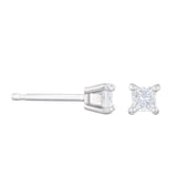 0.30ct Princess Cut Diamond Stud Earrings | Pre-Loved | 18K White Gold