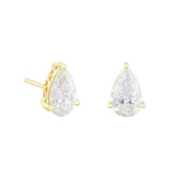 Everyday Diamonds 3.01ct Pear Cut Lab-Grown Diamond Stud Earrings | 9K Yellow Gold