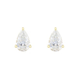 Everyday Diamonds 3.01ct Pear Cut Lab-Grown Diamond Stud Earrings | 9K Yellow Gold
