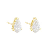 Everyday Diamonds 3.01ct Pear Cut Lab-Grown Diamond Stud Earrings | 9K Yellow Gold