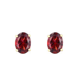 Birthstone Collection 2.91ct Oval Garnet Earrings | 9K Yellow Gold