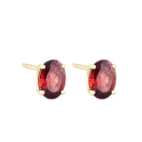 Birthstone Collection 2.91ct Oval Garnet Earrings | 9K Yellow Gold